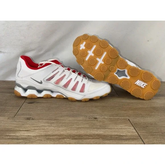 Nike Reax 8 TR Mesh Mens Training Shoes White Wolf Grey Red 621716-103 Size 11.5 - Picture 5 of 9